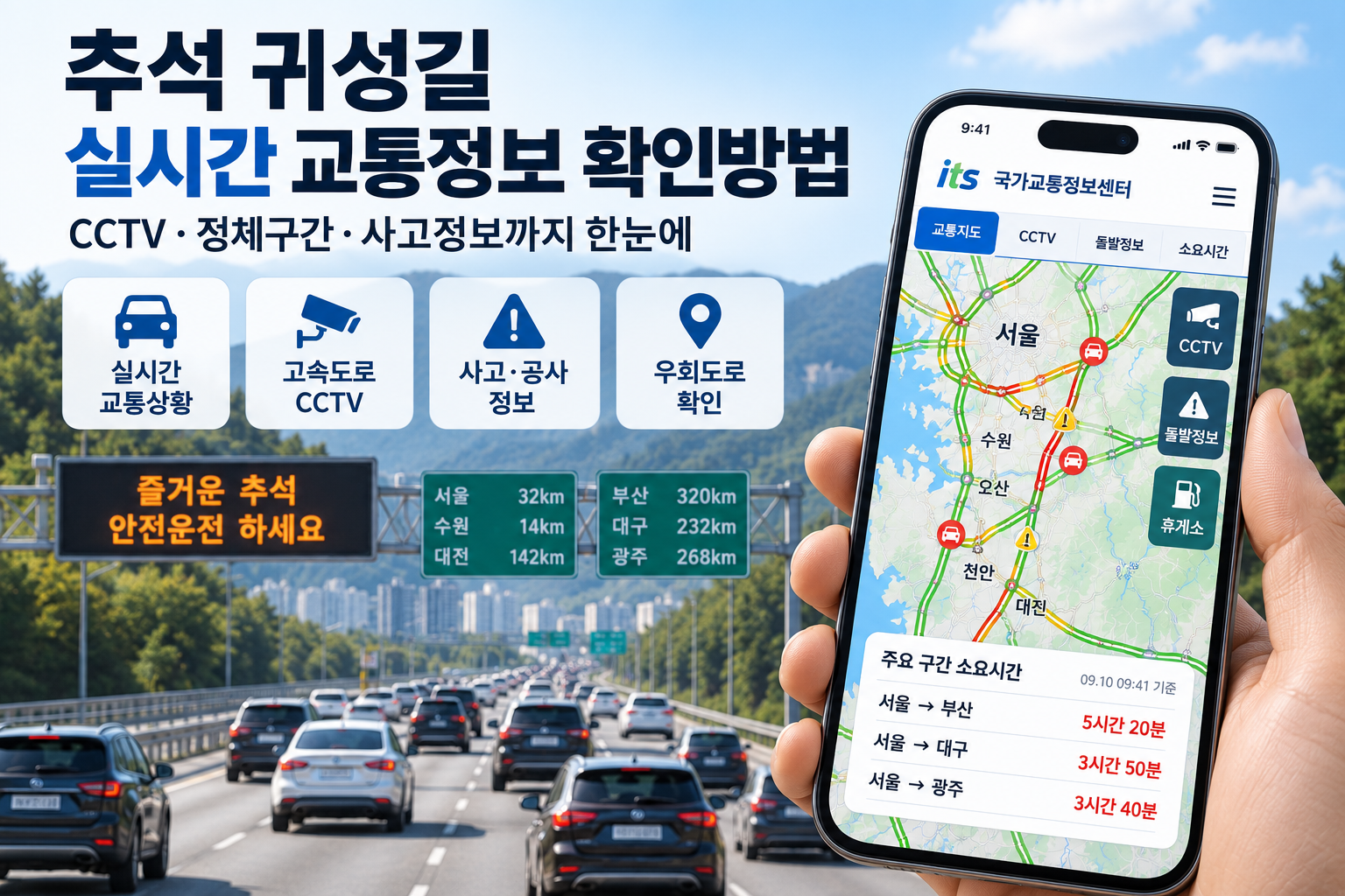 추석 귀성길 실시간 고속도로 교통정보 CCTV 확인방법